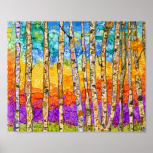Aspen Trees Poster - 10 x 8 inch