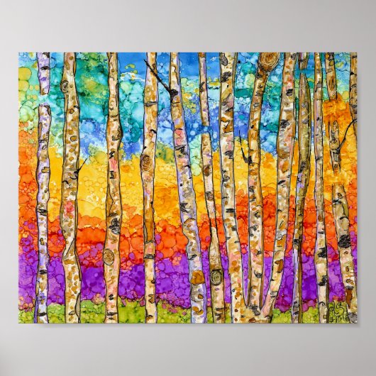 Aspen Trees Poster - 10 x 8 inch (Voorkant)