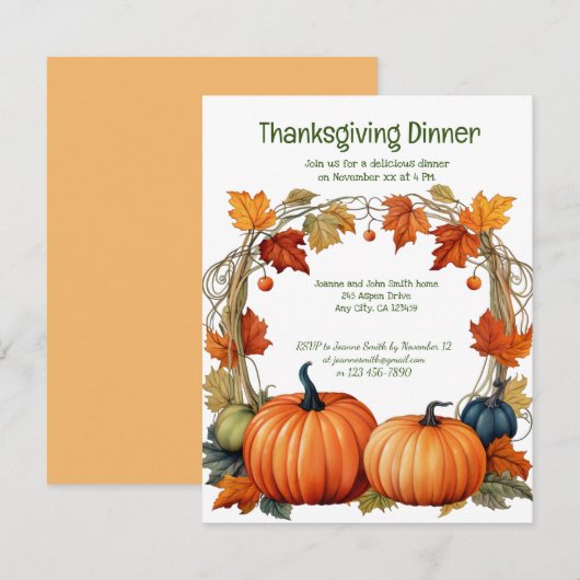 Aspen Trees Thanksgiving Dag Avondeten Kaart (Voorkant / Achterkant)