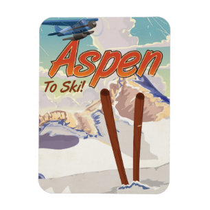 Aspen USA  skiposter Magneet