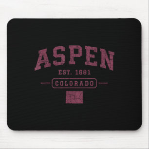 Aspen vintage sport Colorado atletiek retro Muismat