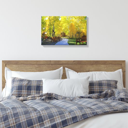 "Aspen Walkway", herfst, omwikkeld canvas (Insitu (Slaapkamer))