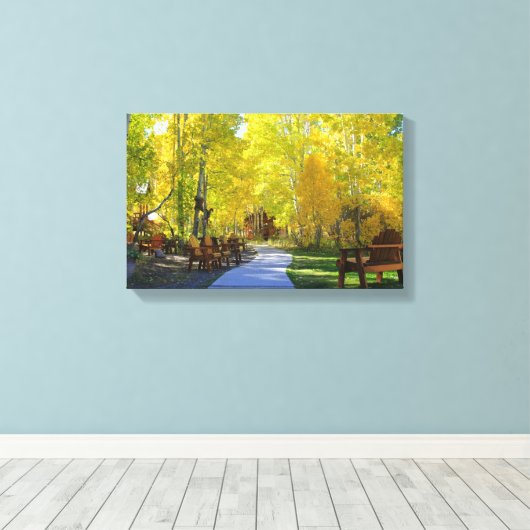"Aspen Walkway", herfst, omwikkeld canvas (Insitu (Houten vloer))
