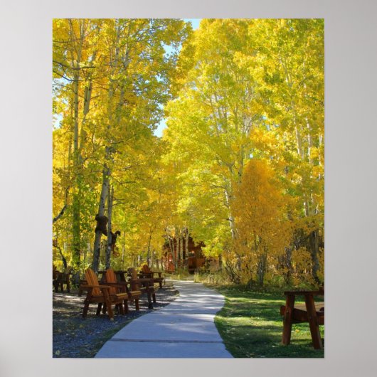 "Aspen Walkway", Portrait, herfst Poster (Voorkant)
