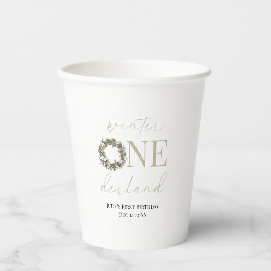 ASPEN Winter ONEderland Paper Cup Papieren Bekers (Voorkant)