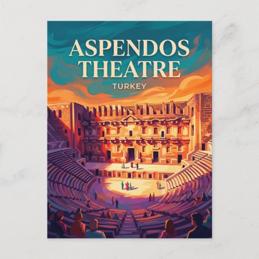 Aspendos Romeins Theater Turkije Briefkaart (Voorkant)