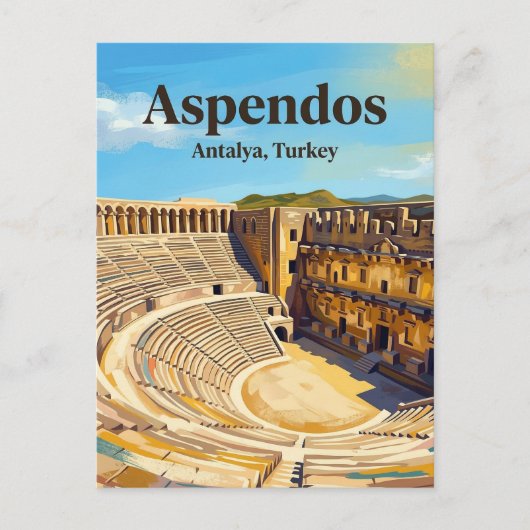 Aspendos Theatre, Serik, Mediterranean Briefkaart (Voorkant)