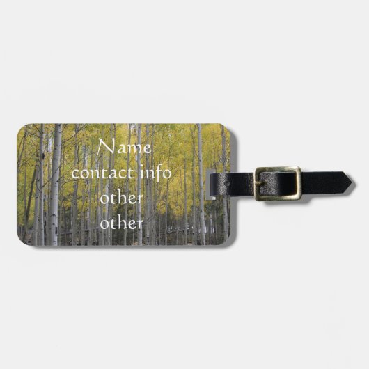 Aspen's gele gloed bagagelabel (Voorkant horizontaal)