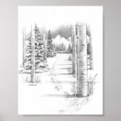 Aspens in de winter poster (Voorkant)