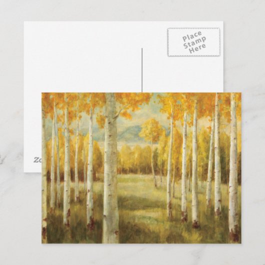 Aspens in het najaar briefkaart (Voorkant / Achterkant)