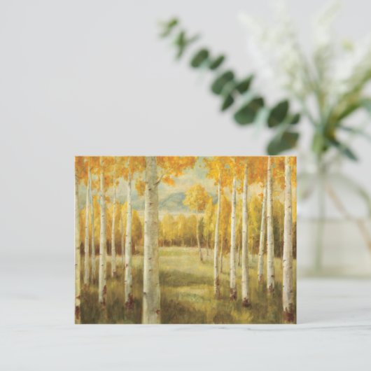 Aspens in het najaar briefkaart (Staand voorkant)