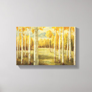 Aspens in het najaar canvas afdruk