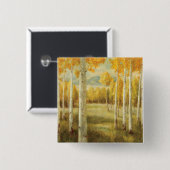 Aspens in het najaar vierkante button 5,1 cm (Voorkant /achterkant)