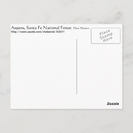 Aspens in New Mexico Briefkaart (Achterkant)