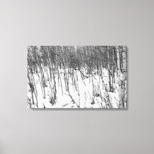 Aspens in Sneeuw Canvas kunst print