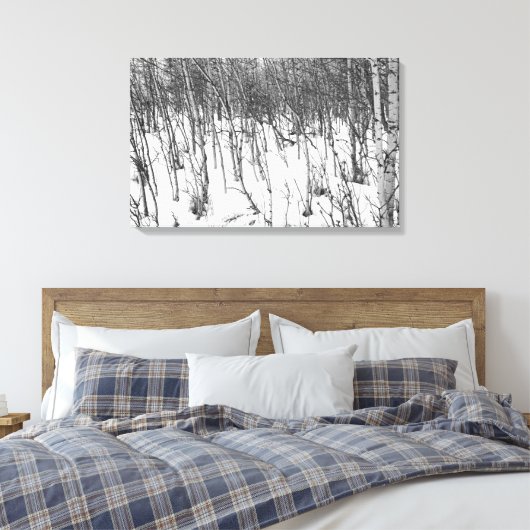 Aspens in Sneeuw Canvas kunst print (Insitu (Slaapkamer))