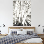 Aspens zwart-wit canvas afdruk (Insitu (Slaapkamer))