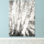 Aspens zwart-wit canvas afdruk (Insitu (Houten vloer))