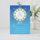 Aspepoester Almost Midnight Blau RSVP Kaart (Staand voorkant)