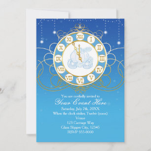 Aspepoester Uitnodigingen Blauw Goud Almost Midnig