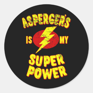 Asperger is mijn superkracht ronde sticker
