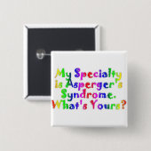 Asperger Specialty Vierkante Button 5,1 Cm (Voorkant /achterkant)