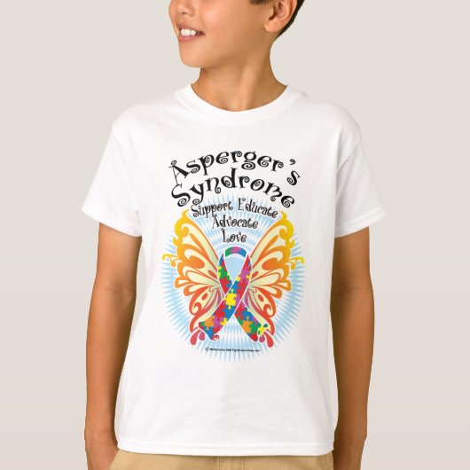 Asperger Syndrome Butterfly 3 T-shirt (Voorkant)
