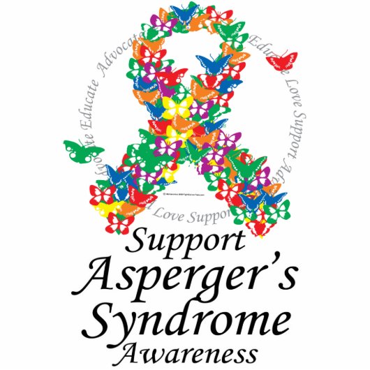 Asperger Syndrome Ribbon of Butterflies Staand Fotobeeldje (Voorkant)