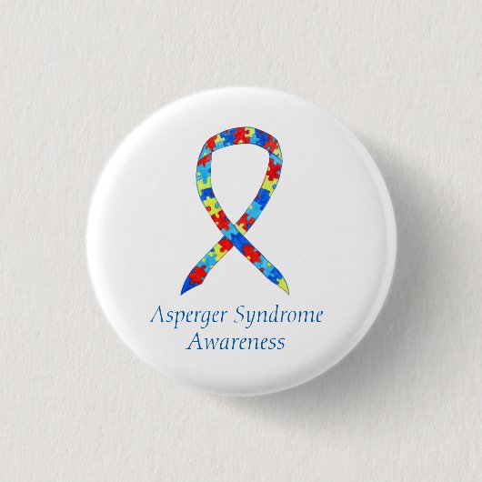 Asperger Syndroom Puzzle Custom Ribbon Pins Ronde Button 3,2 Cm (Voorkant)