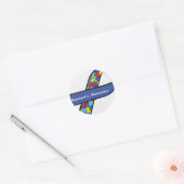Asperger's Awareness Ribbon Ronde Sticker (Envelop)