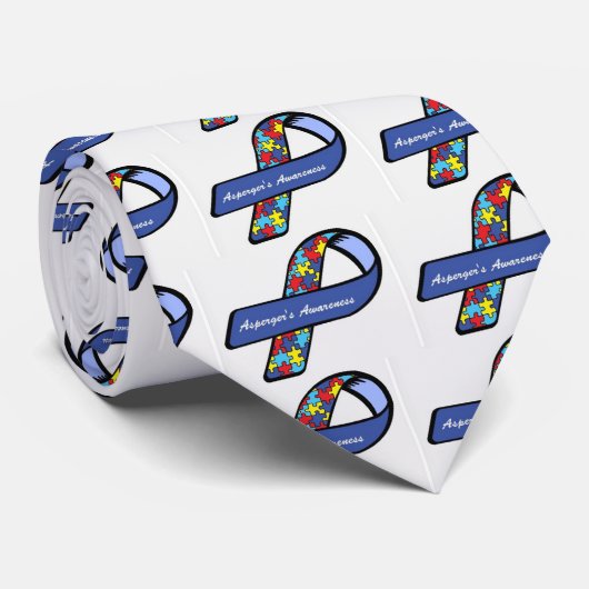 Asperger's Awareness Ribbon Stropdas (Opgerold)