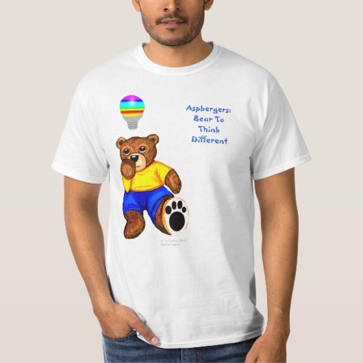 Aspergers:Beer om anders te denken T-shirt (Voorkant)