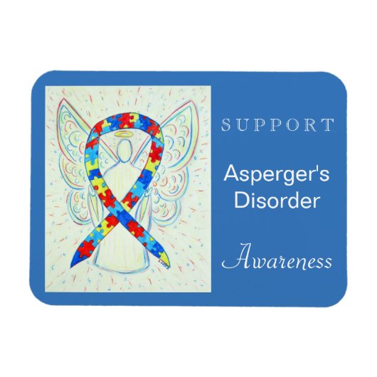 Asperger's Disorder Awareness Ribbon Angel Magnet Magneet (Horizontaal)