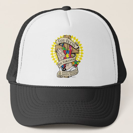 Asperger's Syndrome Praying Hands Trucker Pet (Voorkant)