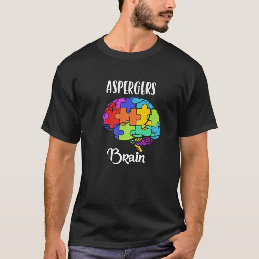 Aspergers Syndroom - Brain Puzzle Pieces Regenboog T-shirt (Voorkant)