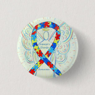 Aspergerziekte Angel Puzzle Ribbon Pins Ronde Button 3,2 Cm