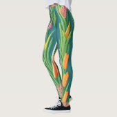Asperges Geometrisch Kleurrijk Gepersonaliseerd Pa Leggings (Links)