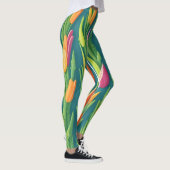 Asperges Geometrisch Kleurrijk Gepersonaliseerd Pa Leggings (Rechts)