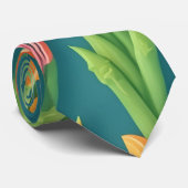 Asperges Geometrisch Kleurrijk Gepersonaliseerd Pa Stropdas (Opgerold)