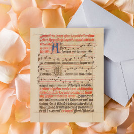 Asperges me - Gregoriant Chant Medieval Manuscript Briefkaart
