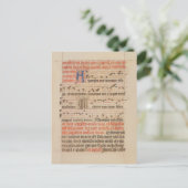 Asperges me - Gregoriant Chant Medieval Manuscript Briefkaart (Staand voorkant)
