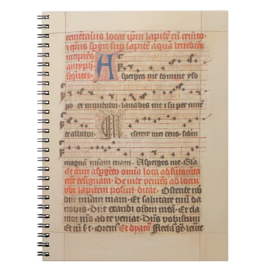 Asperges me - Gregoriant Chant Medieval Manuscript Notitieboek (Voorkant)
