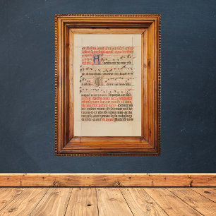 Asperges me Gregoriant Chant Middeleeuws Manuscrip Poster