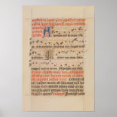 Asperges me Gregoriant Chant Middeleeuws Manuscrip Poster (Voorkant)