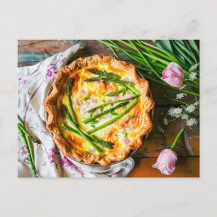 Asperges Quiche met kaas en kruiden Feestdagenkaart