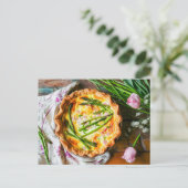 Asperges Quiche met kaas en kruiden Feestdagenkaart (Staand voorkant)