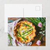 Asperges Quiche met kaas en kruiden Feestdagenkaart (Voorkant / Achterkant)