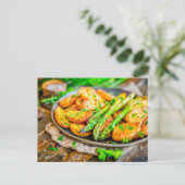 Asperges Quiche met kaas en kruiden Feestdagenkaart (Staand voorkant)