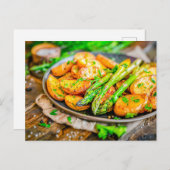 Asperges Quiche met kaas en kruiden Feestdagenkaart (Voorkant / Achterkant)