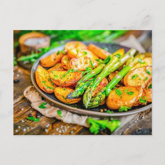 Asperges Quiche met kaas en kruiden Feestdagenkaart (Voorkant)